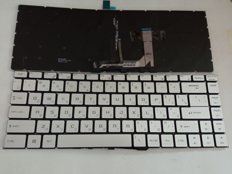 Picture of New Replacement Laptop Keyboard For MSI GS65 SILVER Backlit RU Layout